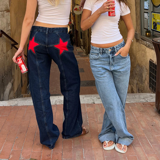 Y2K Star Print Jeans