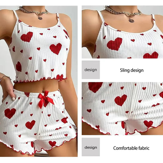 Love Print Summer Pajama Set