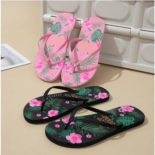 Tropical Leaves Women Flip-Flops