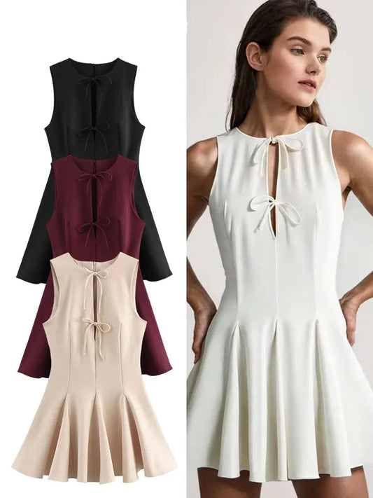 Vintage Bow Mini Dress
