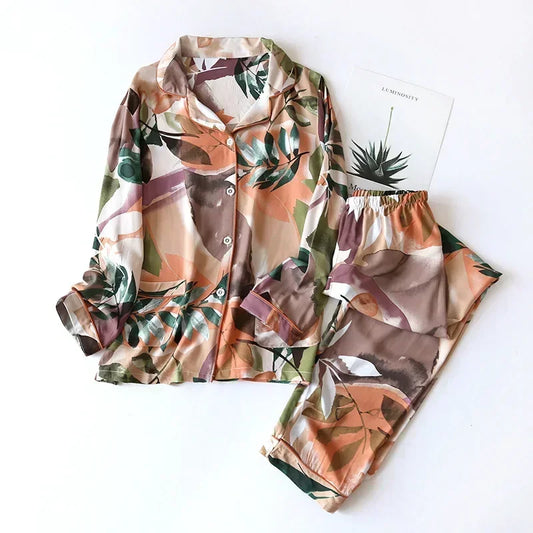 Spring Viscose Pajama Set (Plus Size)