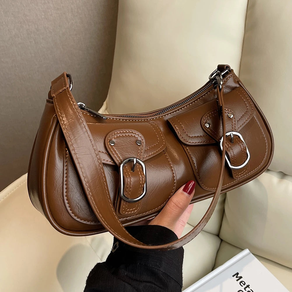 Vintage Double Pocket Hobo Bag