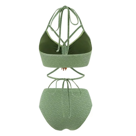 Boho Green Bikini Set