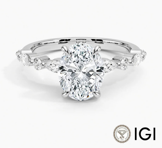 Oval Lab Diamond Engagement Ring
