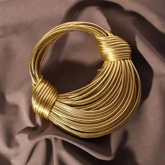 Gold Knotted Designer Clutch