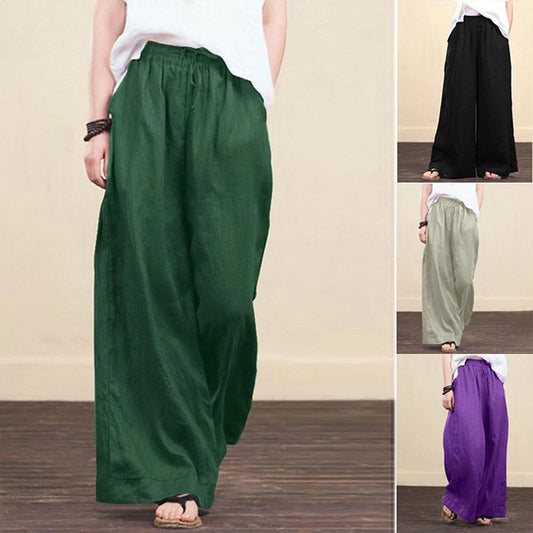 Cotton Linen Baggy Palazzo Pants