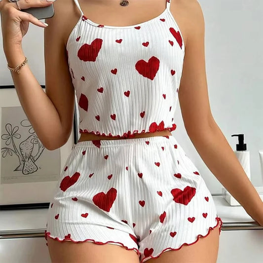 Love Print Summer Pajama Set
