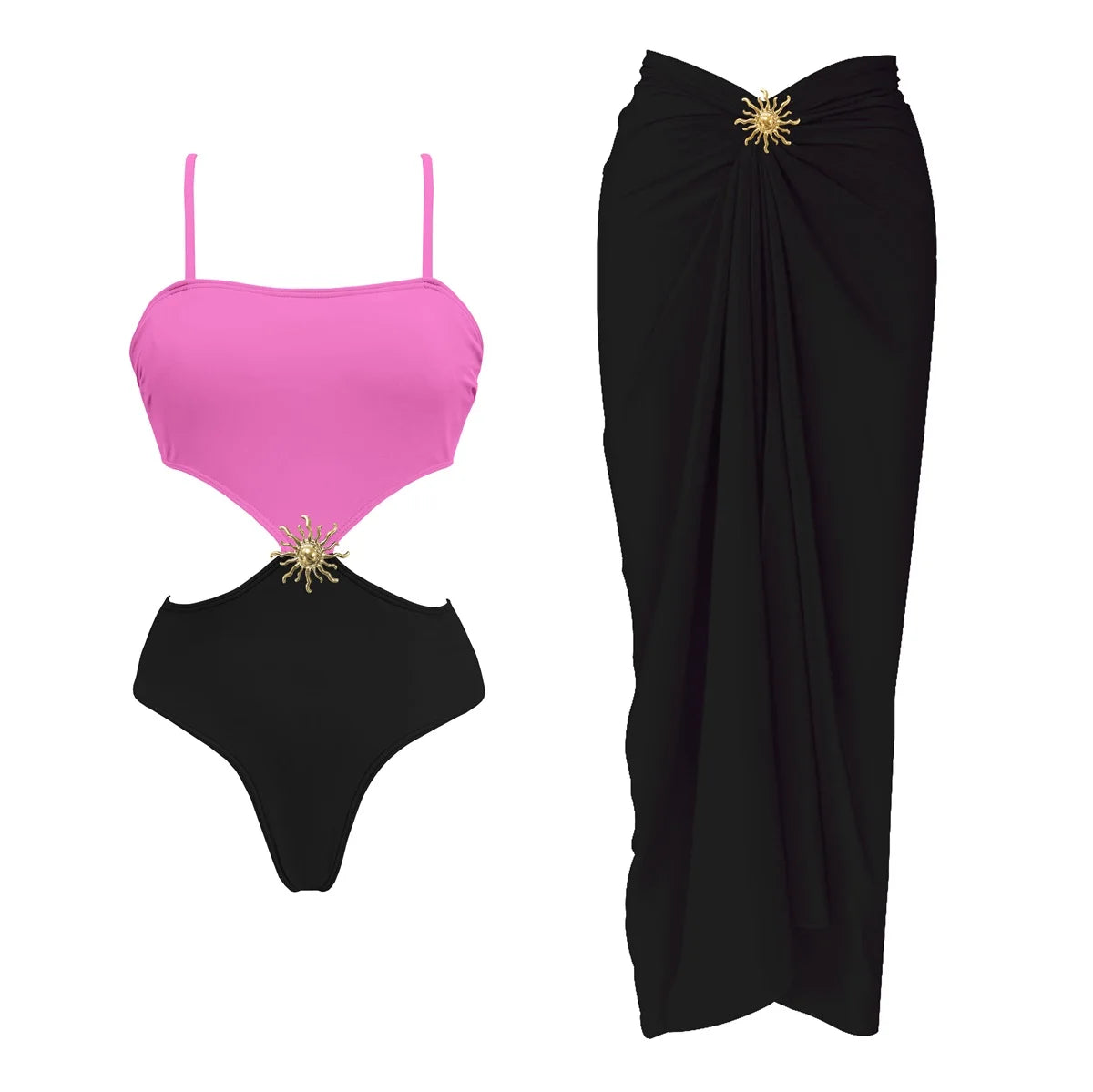 2Pcs One-Shoulder Bikini Set