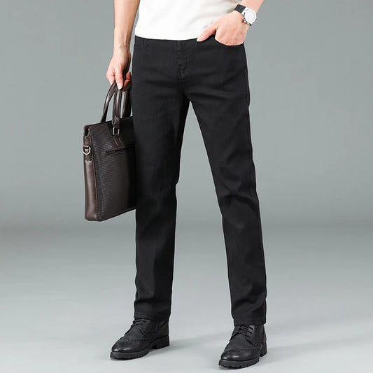 Pure Black Straight Fit Jeans