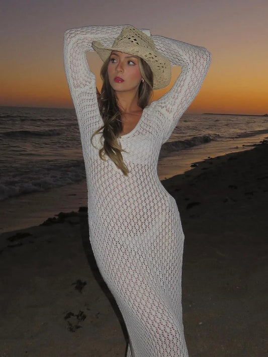 White Knit Cover-Up Dress

2/2