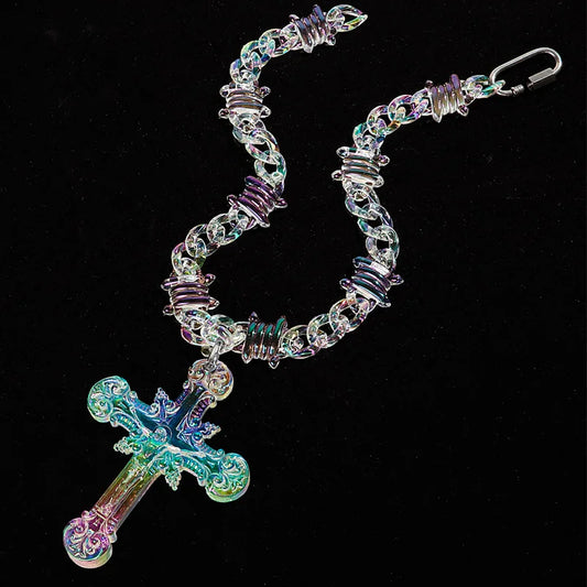 Trendy Acrylic Jesus Cross Necklace