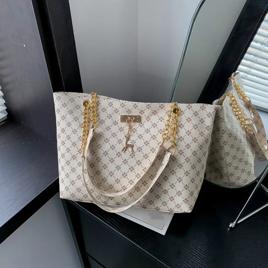 Textured Soft Leather Tote Bag