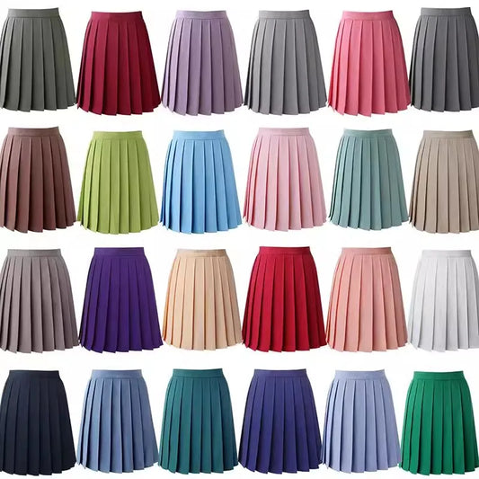 High Waist Pleated Midi Skirt