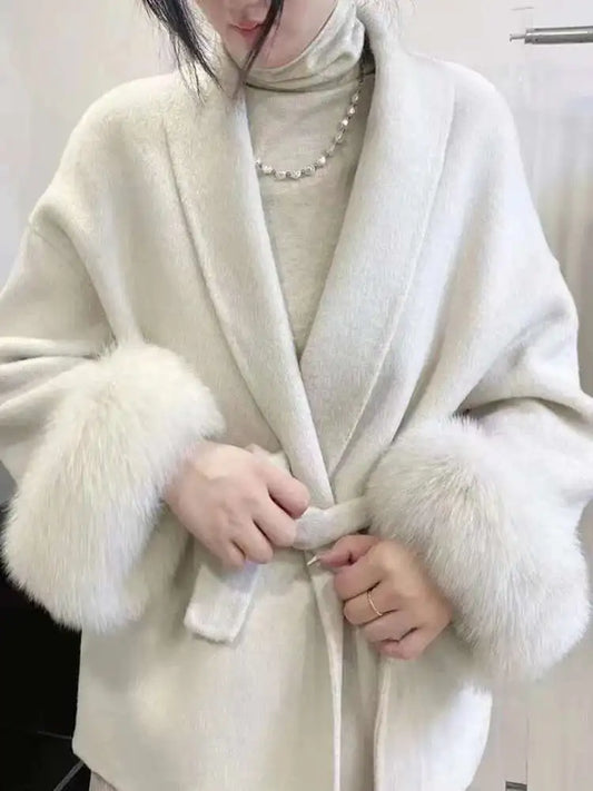 Elegant Wool Patchwork Coat