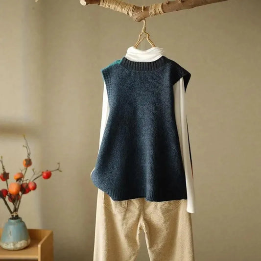 Retro Knit Vest Cardigan