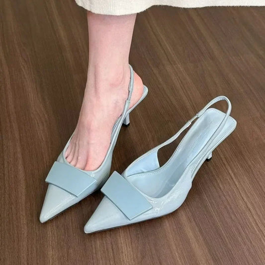 Square Buckle Slingback Heels