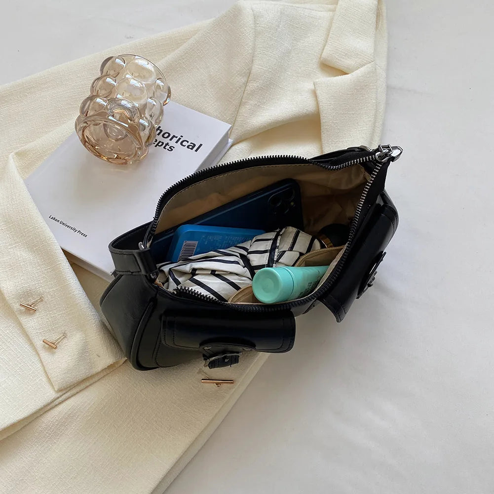 Vintage Double Pocket Hobo Bag