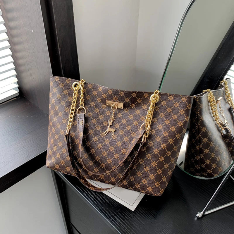 Textured Soft Leather Tote Bag