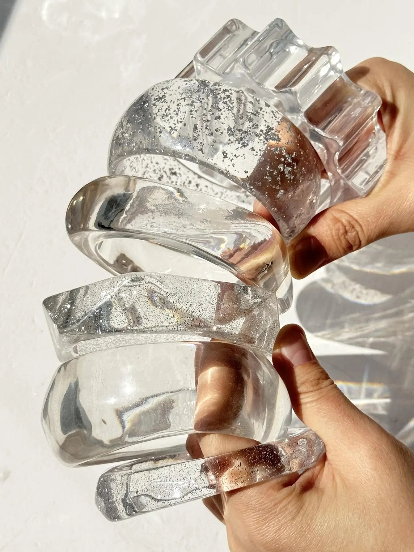 Twisted Transparent Resin Bracelet
