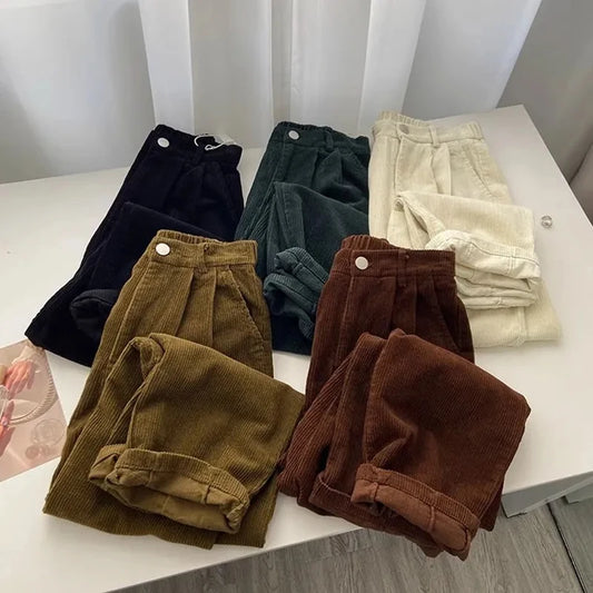 Retro Corduroy Straight Pants