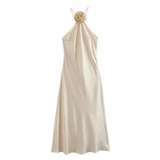 Off-Shoulder Satin Dress