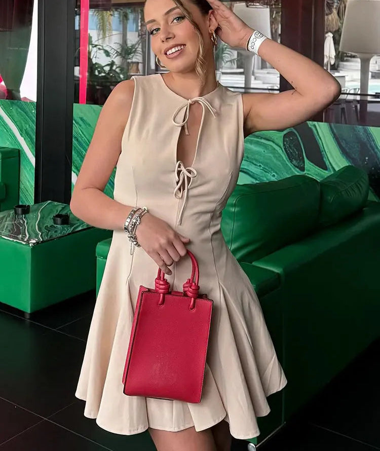 Vintage Bow Mini Dress