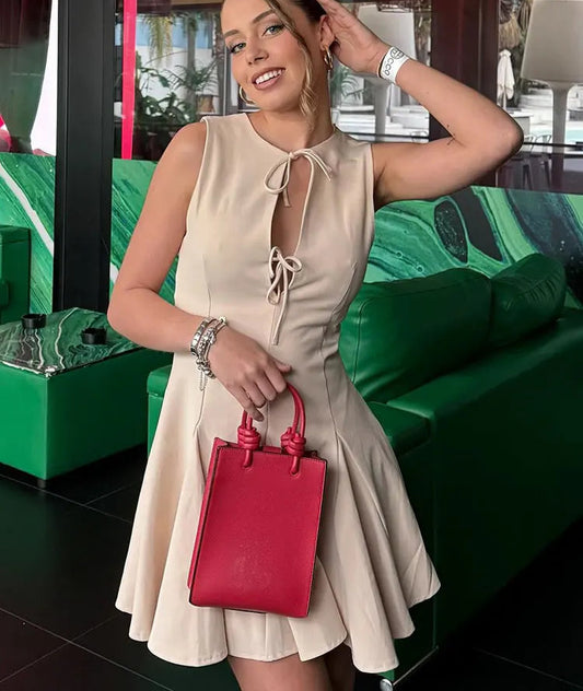 Vintage Bow Mini Dress