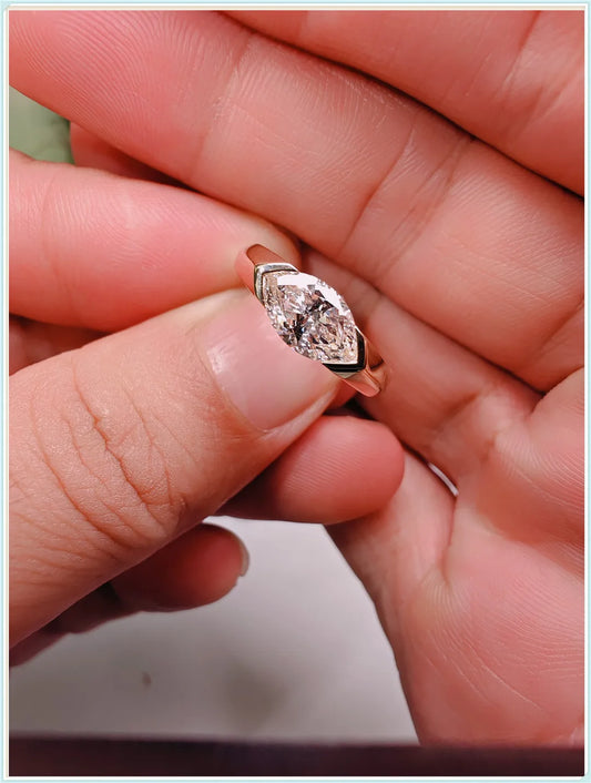 1ct Lab-Grown Horse’s Eye Diamond Ring