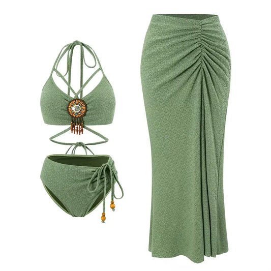 Boho Green Bikini Set