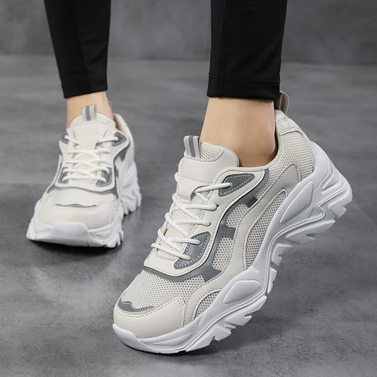Reflective Thick Sole Dad Sneakers
