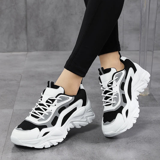 Reflective Thick Sole Dad Sneakers