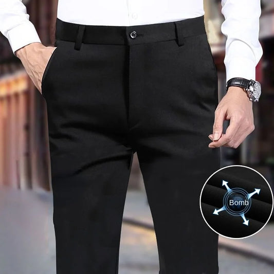 Elastic Slim Fit Business Trousers