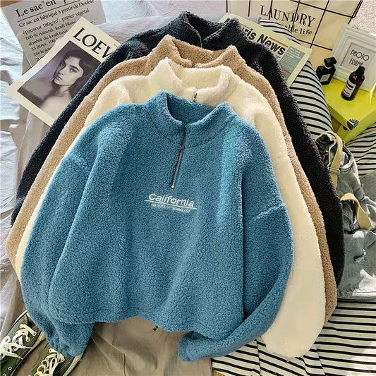 Cropped Fleece Hoodie Women