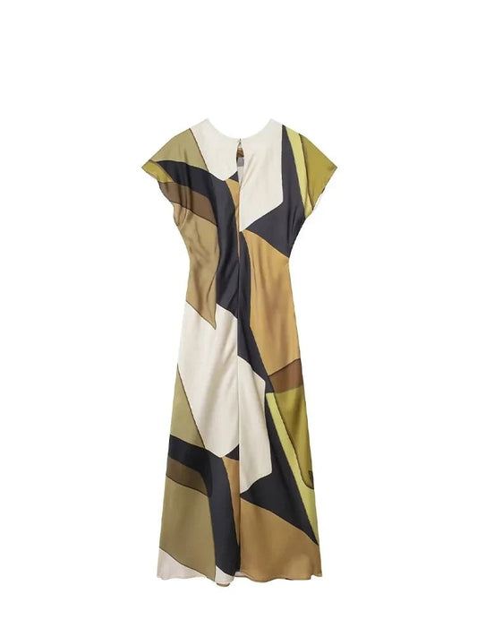 Vintage Print Maxi Dress