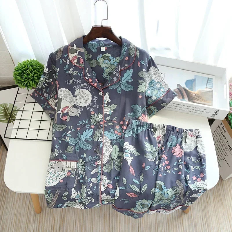 Summer Viscose Pajama Set (Plus Size)