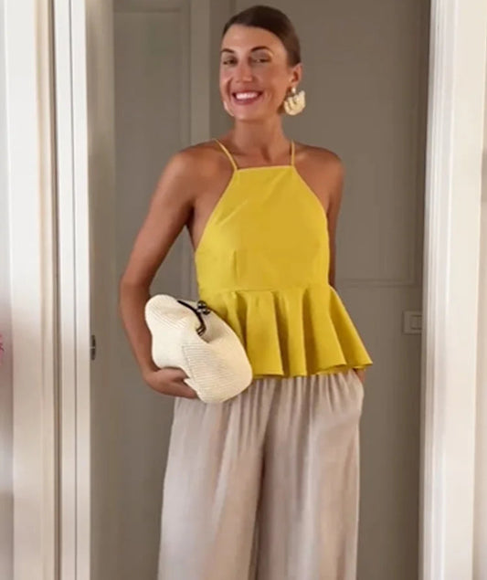 Ruffle Halterneck Camisole