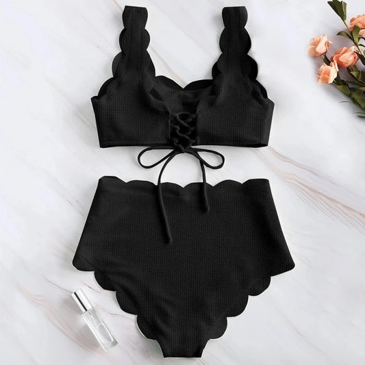 2025 Solid High Waist Bikini