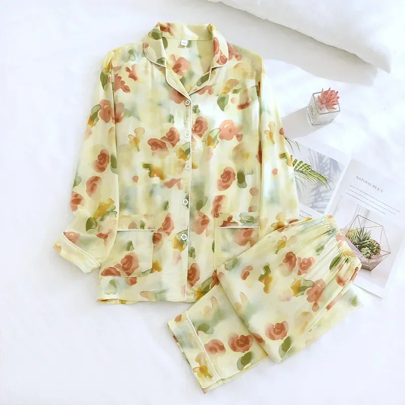 Spring Viscose Pajama Set (Plus Size)