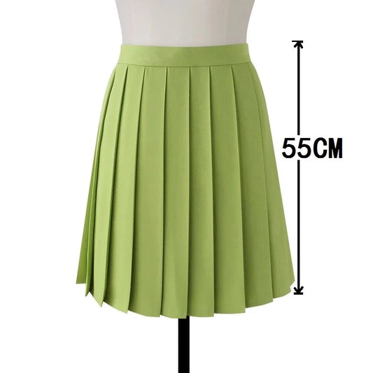 High Waist Pleated Midi Skirt