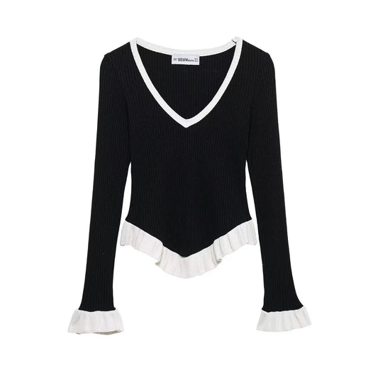2025 V-Neck Knitted Top