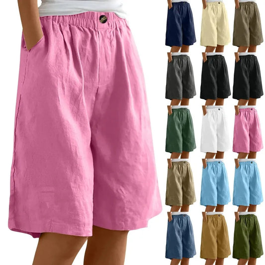 Loose Cotton Linen Capris