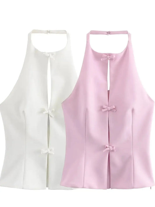 2025 Bow Halter Backless Top