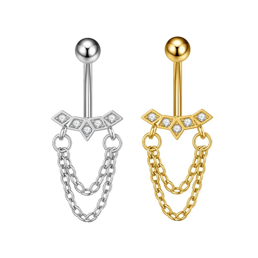 Butterfly Flower Clip Belly Ring