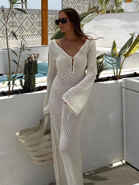 White Knit Cover-Up Dress

2/2