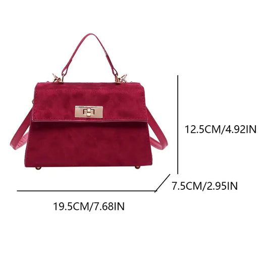 Suede Crossbody Bag Adjustable Strap