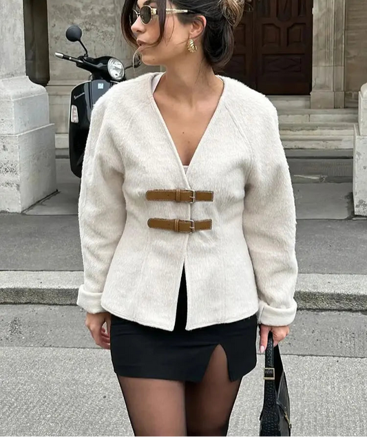 Retro Woollen Leather Coat