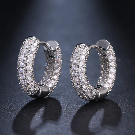 Round Moissanite Hoop Earrings