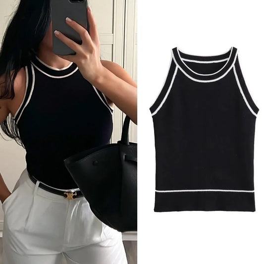 Sleeveless Knitted Tank top