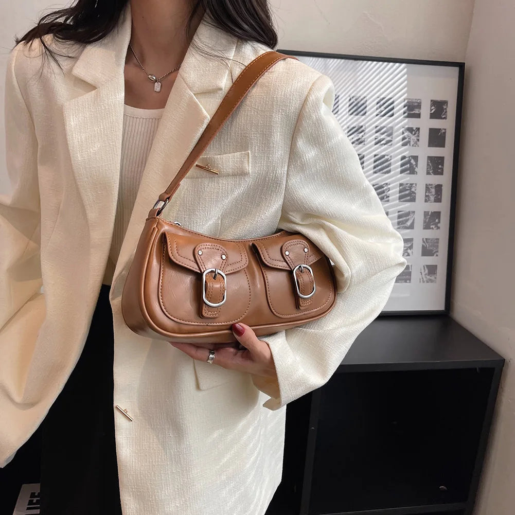 Vintage Double Pocket Hobo Bag