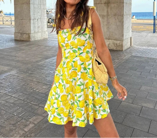 Fruit Print Slip Dress